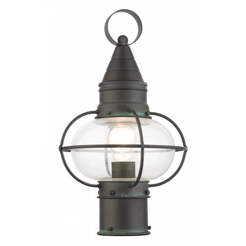 1 Light Charcoal Outdoor Post Top Lantern Post Livex