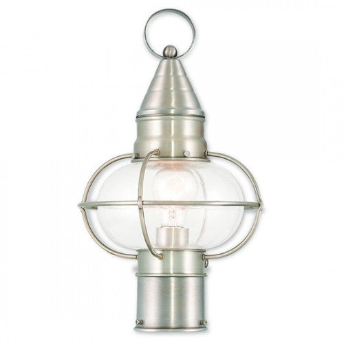 1 Light Brushed Nickel Outdoor Post Top Lantern Post Livex