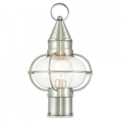 1 Light Brushed Nickel Outdoor Post Top Lantern Post Livex