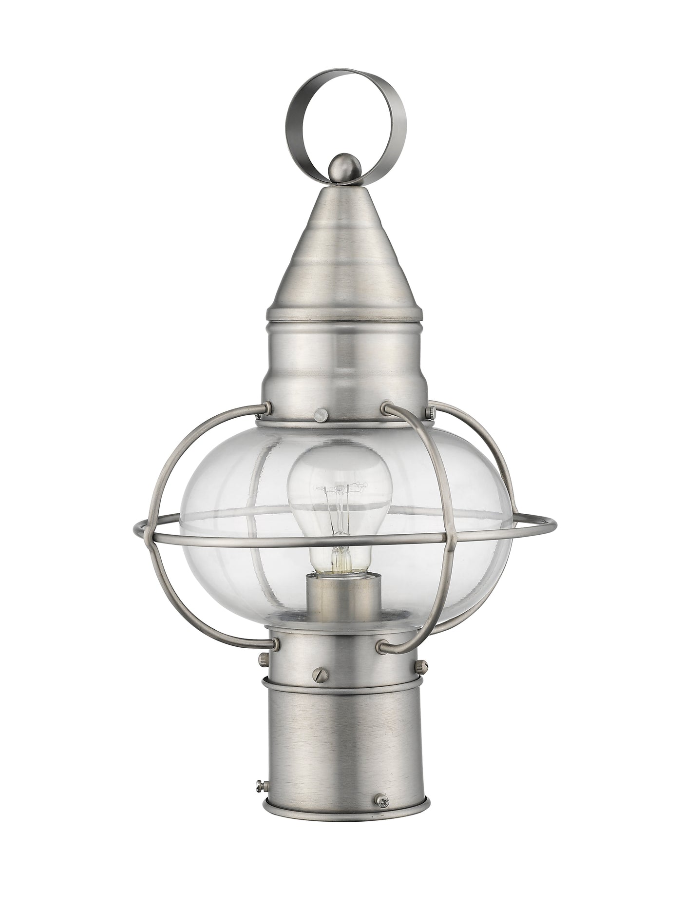 1 Light Brushed Nickel Outdoor Post Top Lantern Post Livex