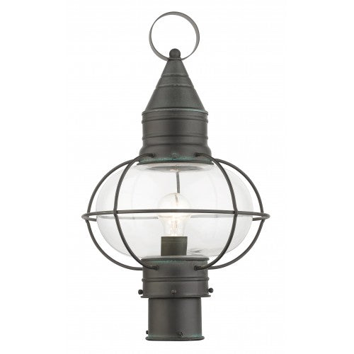 1 Light Charcoal Outdoor Post Top Lantern Post Livex