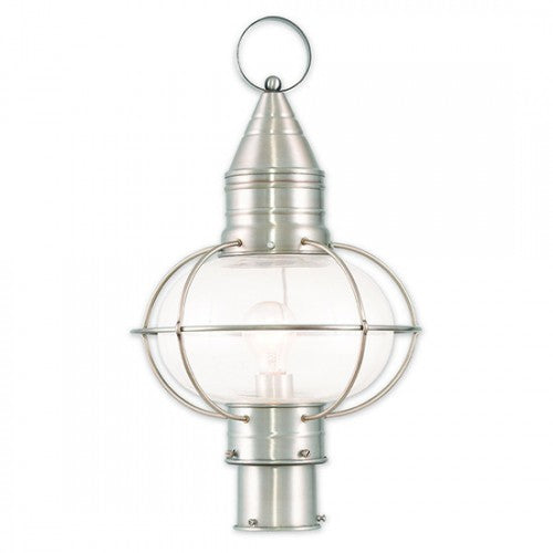 1 Light Brushed Nickel Outdoor Post Top Lantern Post Livex