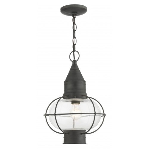 1 Light Charcoal Outdoor Pendant Lantern Exterior Livex
