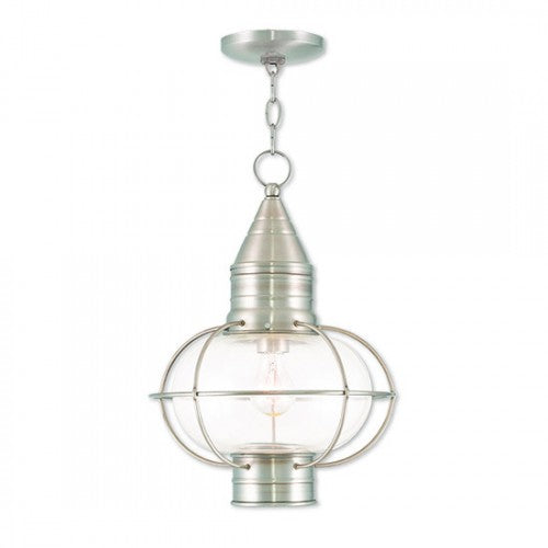 1 Light Brushed Nickel Outdoor Lantern Exterior Livex