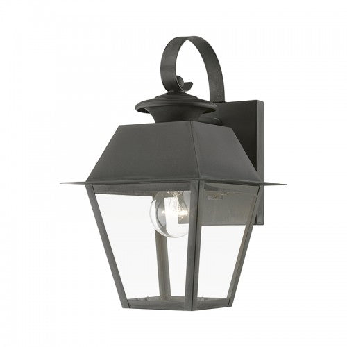 1 Light Charcoal Outdoor Small Wall Lantern Exterior Livex