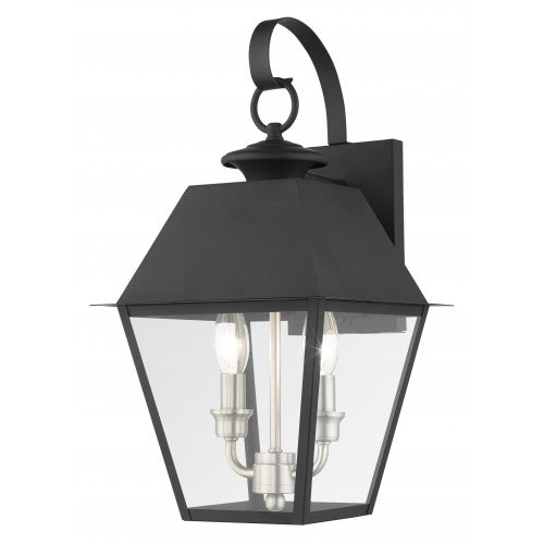 2 Light Black Outdoor Wall Lantern Exterior Livex