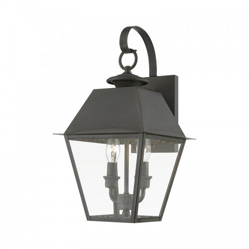 2 Light Charcoal Outdoor Medium Wall Lantern Exterior Livex