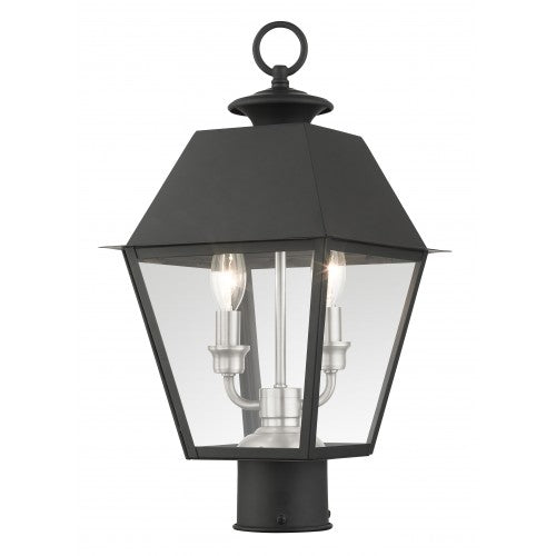 2 Light Black Outdoor Post Top Lantern Post Livex