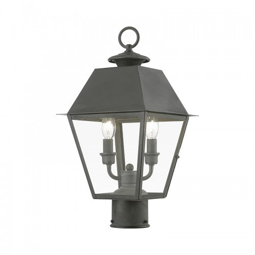 2 Light Charcoal Outdoor Medium Post Top Lantern Post Livex