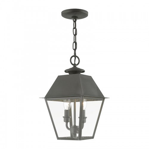 2 Light Charcoal Outdoor Medium Pendant Lantern