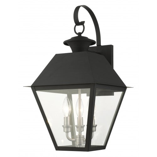 3 Light Black Outdoor Wall Lantern Exterior Livex