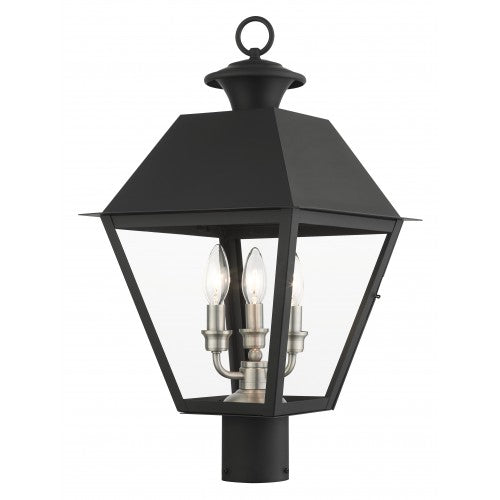 3 Light Black Outdoor Post Top Lantern Post Livex