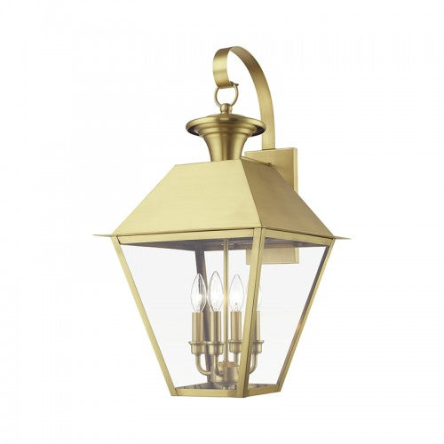 4 Light Natural Brass Outdoor Extra Large Wall Lantern Exterior Livex