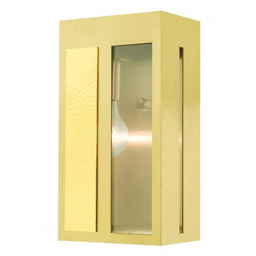 1 Light Satin Brass Outdoor ADA Wall Lantern Exterior Livex