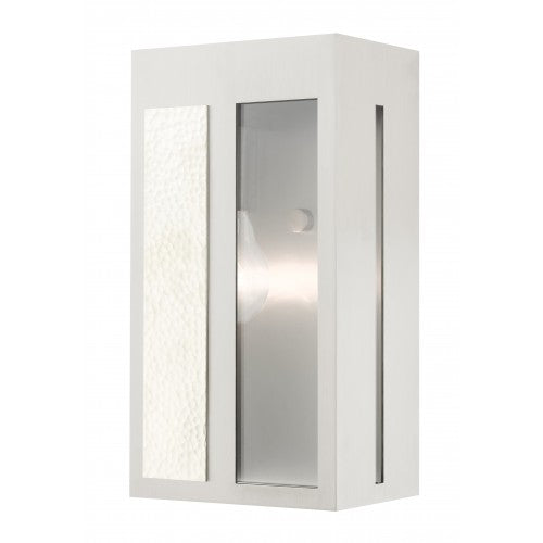 1 Light Brushed Nickel Outdoor ADA Wall Lantern Exterior Livex