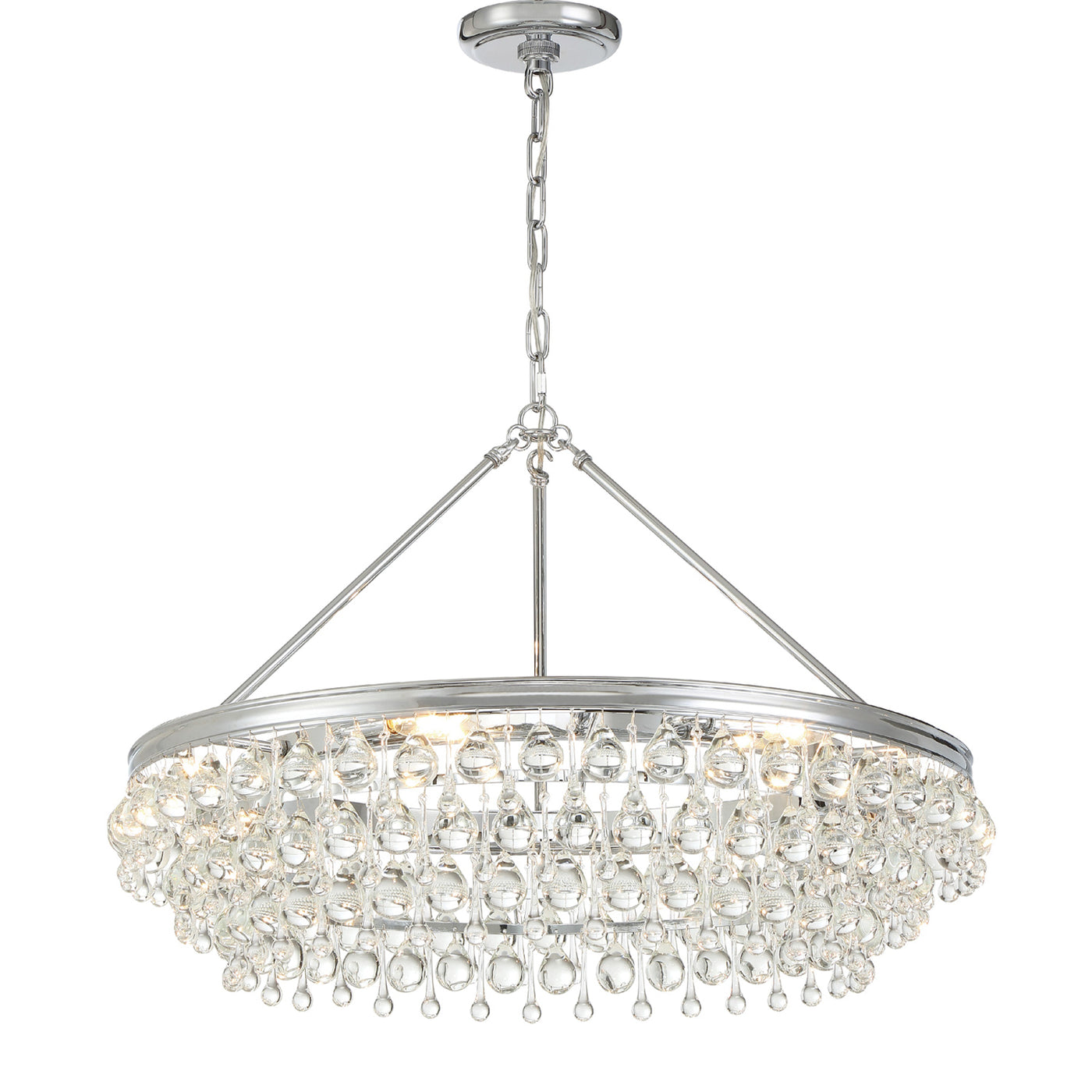 Calypso 6 Light Crystal Teardrop Polished Chrome Chandelier Chandelier Crystorama