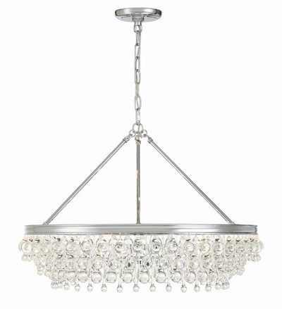 Calypso 6 Light Crystal Teardrop Polished Chrome Chandelier Chandelier Crystorama