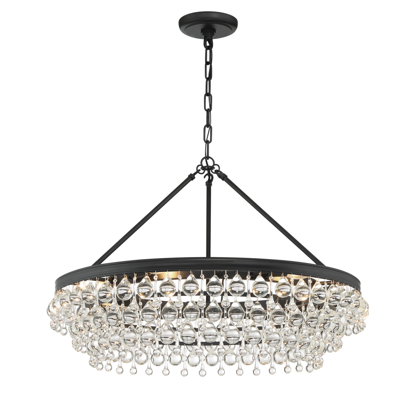 Calypso 6 Light Matte Black Chandelier Chandelier Crystorama