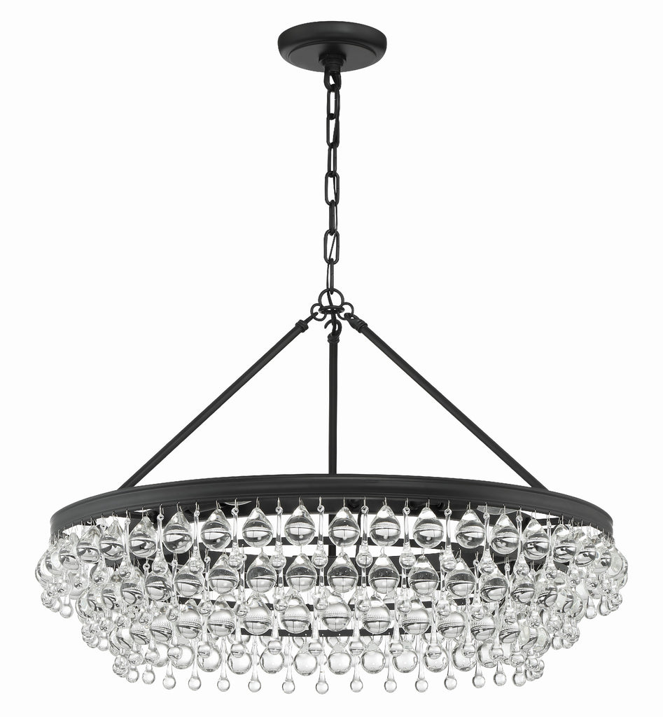 Calypso 6 Light Matte Black Chandelier Chandelier Crystorama