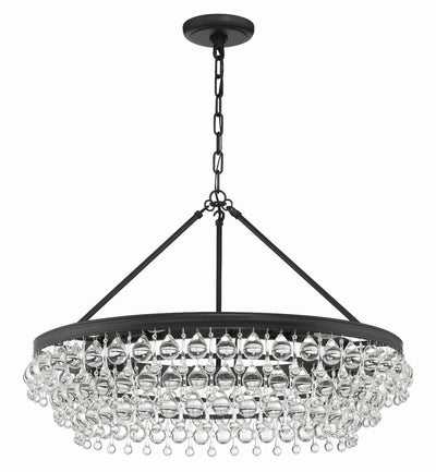 Calypso 6 Light Matte Black Chandelier Chandelier Crystorama