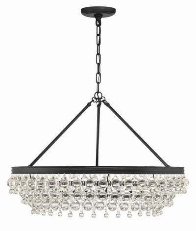 Calypso 6 Light Matte Black Chandelier Chandelier Crystorama