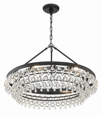 Calypso 6 Light Matte Black Chandelier Chandelier Crystorama