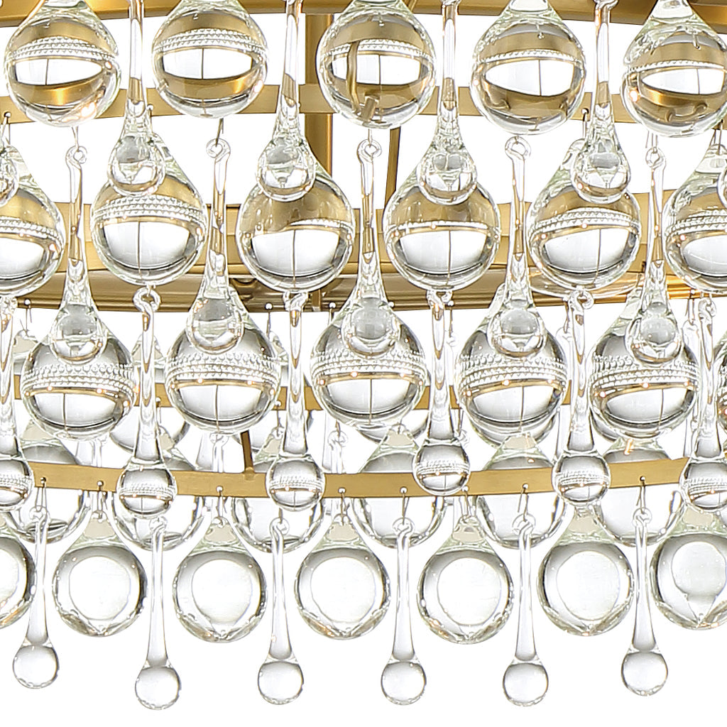 Calypso 6 Light Crystal Teardrop Vibrant Gold Chandelier Chandelier Crystorama