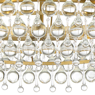 Calypso 6 Light Crystal Teardrop Vibrant Gold Chandelier Chandelier Crystorama