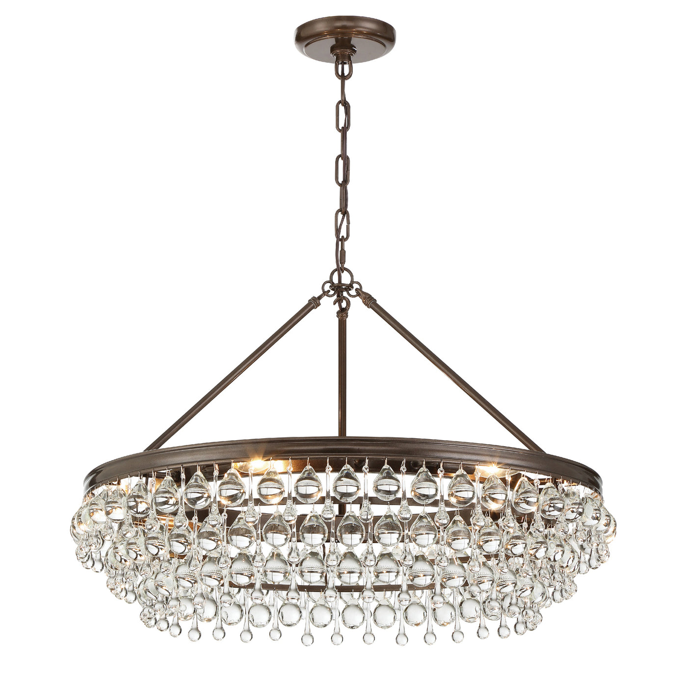 Calypso 6 Light Crystal Teardrop Vibrant Bronze Chandelier Chandelier Crystorama