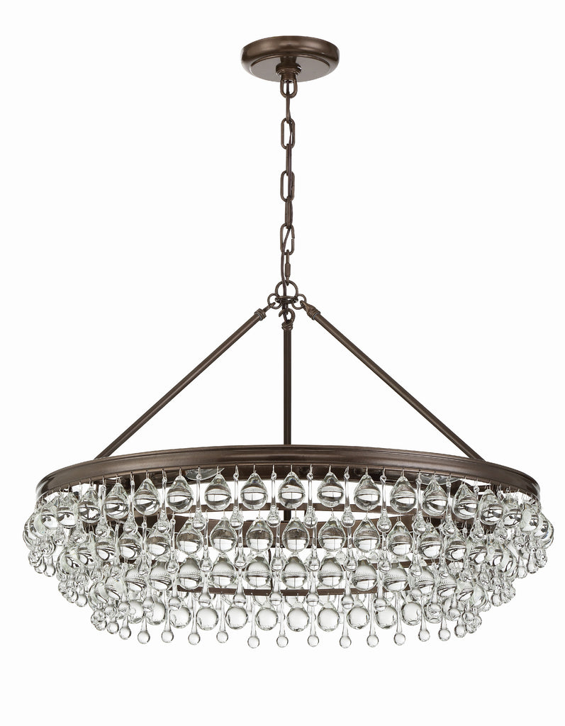 Calypso 6 Light Crystal Teardrop Vibrant Bronze Chandelier Chandelier Crystorama