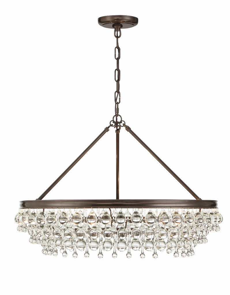 Calypso 6 Light Crystal Teardrop Vibrant Bronze Chandelier Chandelier Crystorama