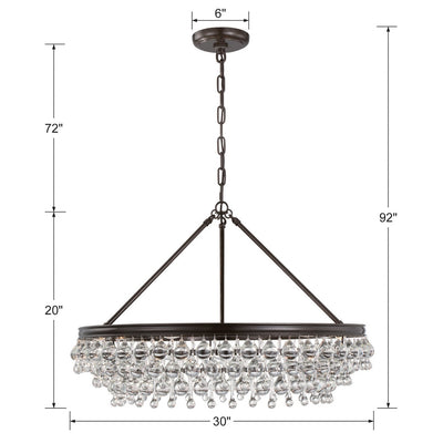 Calypso 6 Light Crystal Teardrop Vibrant Bronze Chandelier Chandelier Crystorama