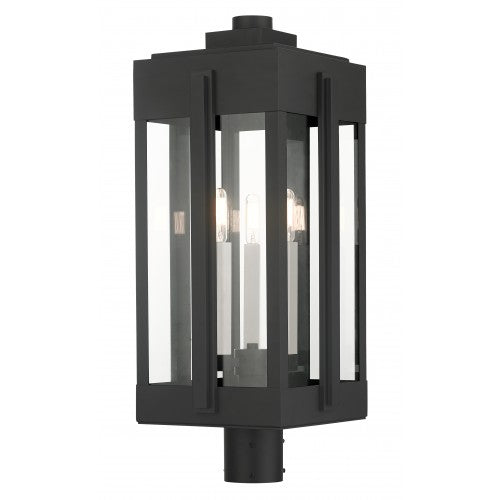 3 Light Black Outdoor Post Top Lantern Exterior Livex