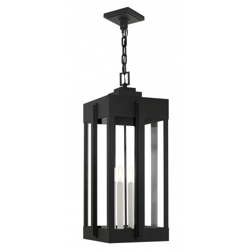 4 Light Black Outdoor Pendant Lantern Exterior Livex