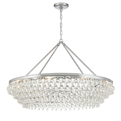 Calypso 8 Light Crystal Teardrop Polished Chrome Chandelier Chandelier Crystorama