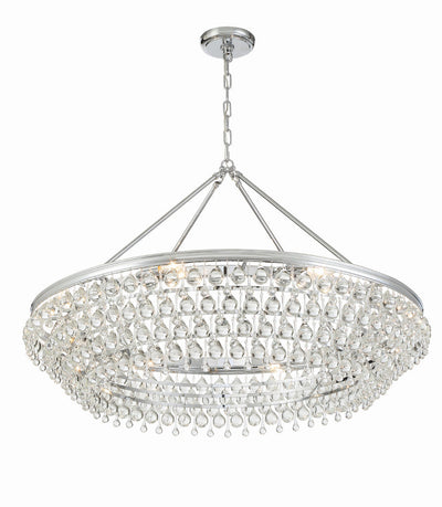 Calypso 8 Light Crystal Teardrop Polished Chrome Chandelier Chandelier Crystorama