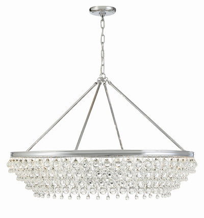 Calypso 8 Light Crystal Teardrop Polished Chrome Chandelier Chandelier Crystorama