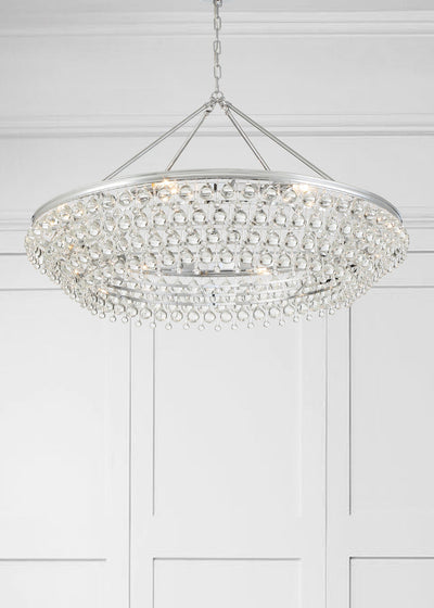 Calypso 8 Light Crystal Teardrop Polished Chrome Chandelier Chandelier Crystorama