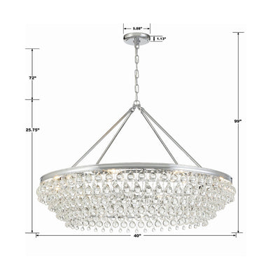 Calypso 8 Light Crystal Teardrop Polished Chrome Chandelier Chandelier Crystorama