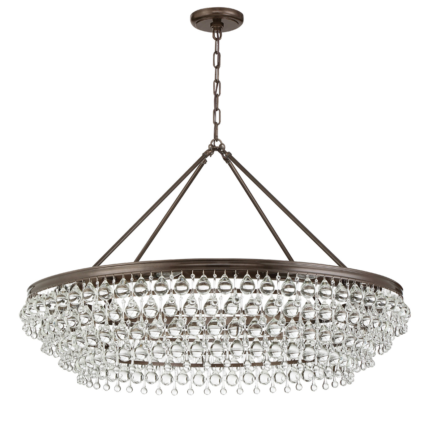 Calypso 8 Light Crystal Teardrop Vibrant Bronze Chandelier Chandelier Crystorama