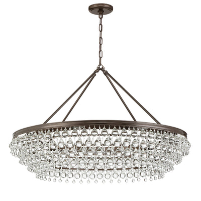 Calypso 8 Light Crystal Teardrop Vibrant Bronze Chandelier Chandelier Crystorama