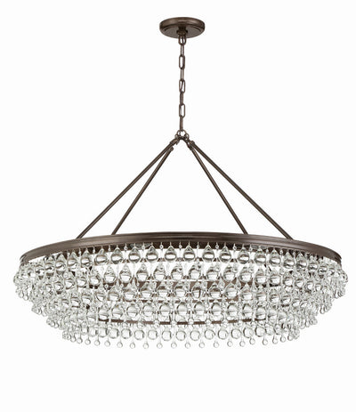 Calypso 8 Light Crystal Teardrop Vibrant Bronze Chandelier Chandelier Crystorama