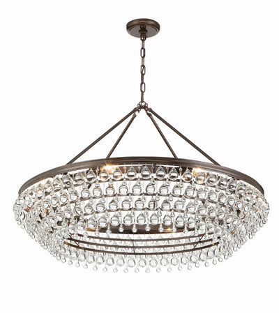 Calypso 8 Light Crystal Teardrop Vibrant Bronze Chandelier Chandelier Crystorama