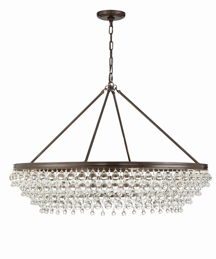 Calypso 8 Light Crystal Teardrop Vibrant Bronze Chandelier Chandelier Crystorama