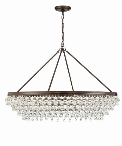 Calypso 8 Light Crystal Teardrop Vibrant Bronze Chandelier Chandelier Crystorama