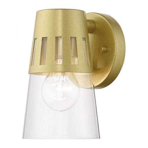 1 Light Soft Gold Outdoor Small Wall Lantern Exterior Livex