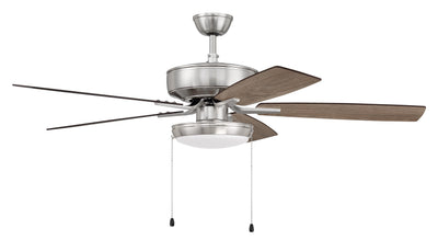 52" Pro Plus 119 in Brushed Polished Nickel w/ Driftwood/Grey Walnut Blades Ceiling Fan CRAFTMADE