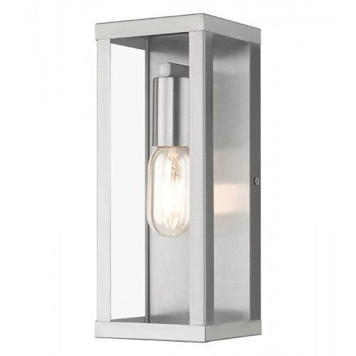 1 Light Brushed Nickel Outdoor ADA Medium Wall Lantern Exterior Livex