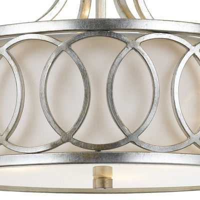 Libby Langdon Graham 3 Light Antique Silver Semi Flush Mount Semi Flush Crystorama