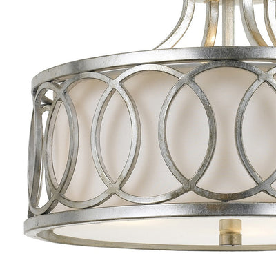 Libby Langdon Graham 3 Light Antique Silver Semi Flush Mount Semi Flush Crystorama